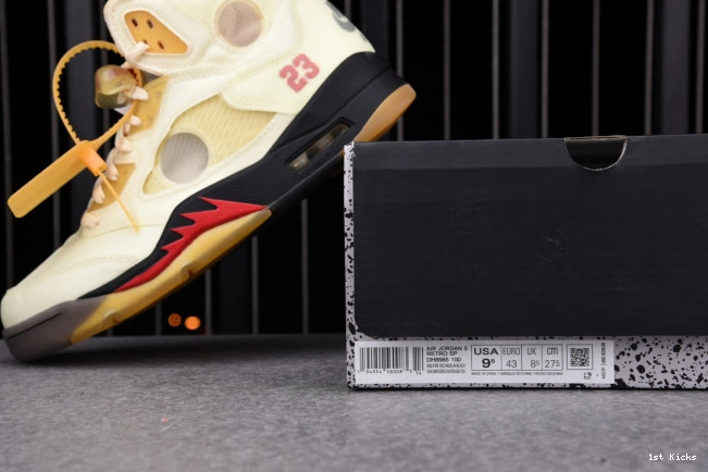 Jordan OFF-WHITE 5 DH8565-100 Sail Retro 0815